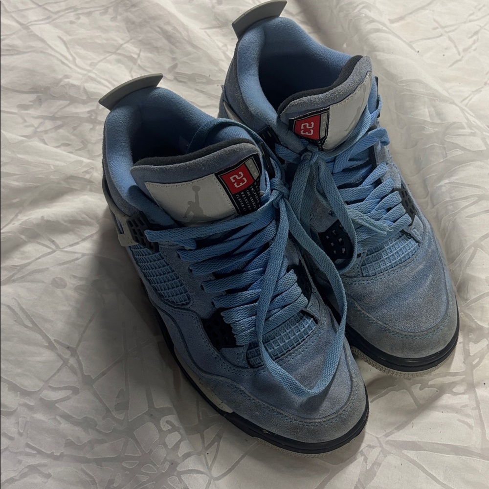Jordan Men's Light Blue Suede & Mesh Sneakers, used ,size 7 - Picture 3 of 6